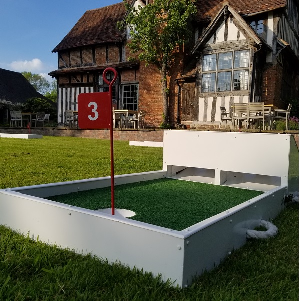 Mini Golf Worcestershire set up at Gorcott Hall near Redditch